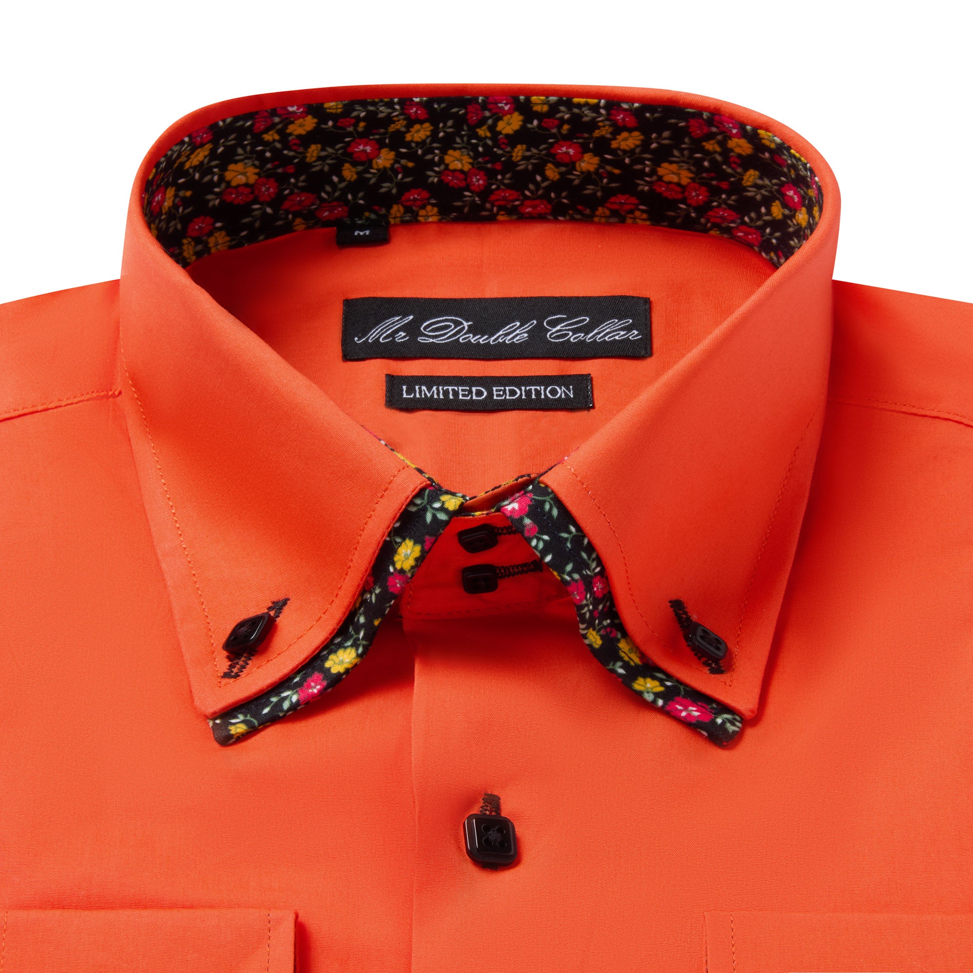 mens orange button down dress shirt Hisdern Men's with Contrast Collar for Casual 2XL but still looking for a shirt that complements it Mens Italian Design Orange Floral