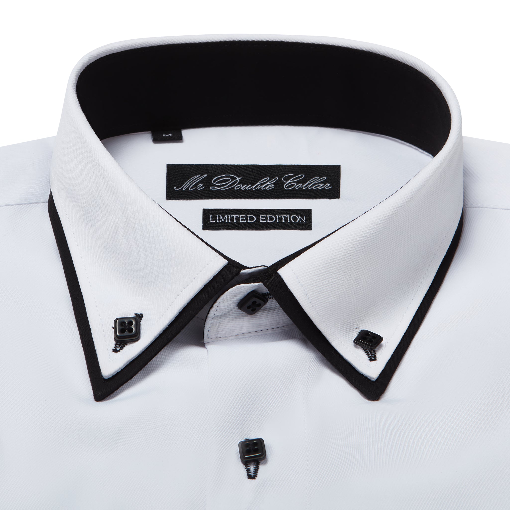 Mens Italian Design White with Black Shirt Smart Casual Double
