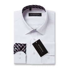 Mens Italian Design Blue White Paisley Shirt Smart Casual Longsleeve