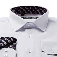 Mens Italian Design Blue White Paisley Shirt Smart Casual Longsleeve