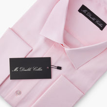 Mens Italian Double Cuff Formal Pink Shirt Slim Fit Include Metal Cufflinks Long Sleeve